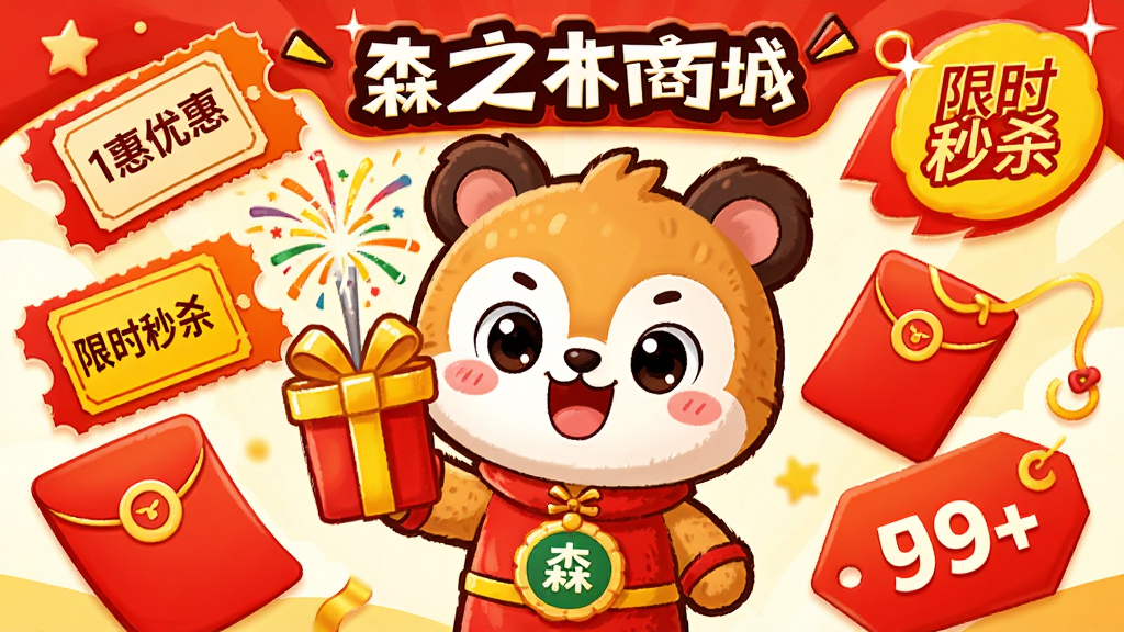 һ��ɫ�ʻ��õĵ��̴��������������Ϊ��ɭ֮���̳ǡ��������ֳ��񻨣���Χ�������Ż�ȯ��������ۿ۱�ǩ�����ִ������£��Ű滶�죬���ͨ�ɰ���ϸ���С���ʱ��ɱ����������ɫ�Ժ��Ϊ�������ʸɾ����޶���Ԫ��