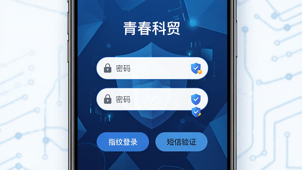 ͼƬ����Ϊһ���ֻ���Ļ�ϵġ��ഺ��ó����¼ҳ�棬����Ϊ�˺�����������·��С�ָ�Ƶ�¼����������֤��������ť������Ϊ������ɫ����ͼ�Σ����Ϊ�Ƽ���ȫ�硣���־��жԳƣ���������Բ����Ʋ���������ͼ�꣬ϸ�ڴ���ʾ������֤��ʶ����������������ɫ�����ȣ�ͻ����ȫ�ɿ��ķ�Χ��