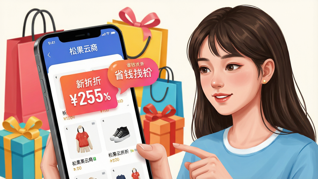 ��������Ϊһλ����Ů������ʹ���ֻ��ϵ��ɹ�����APP�����Ʒ���ֻ�������д��ʾ��Ʒ�ۿ۱�ǩ��ʡǮ������ݣ������ǳ��������Ĺ���������Ԫ�أ����ֲ���������֮���Ӿ����㣬�Ű����죬���дʵ��廭��ϣ�ϸ�ڰ��������еġ��ɹ����̡����������ʸ��塢�ɾ��޶���Ԫ��
