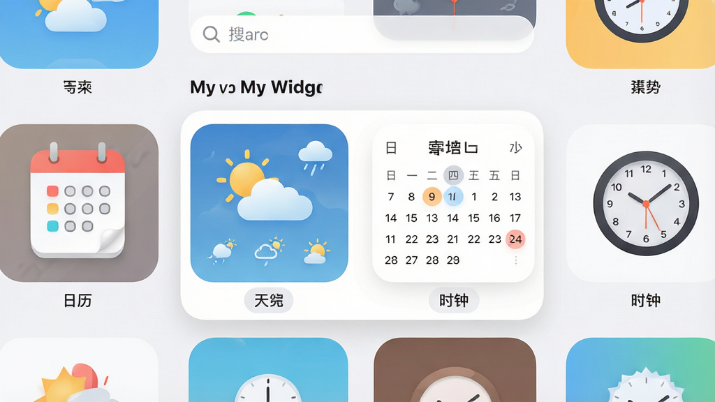 ���壺My Widget�����ڵ�С���ģ�����棬չʾ���ַ����������֣�����״���У�����λ�ø�����ʾһ�����������������������ܻ���������ʽ���Ű棺ÿ������·������Ʊ�ǩ���硰��������������������ʱ�ӡ������������������������ǳɫ������UI�����ִ���ࡣϸ�ڣ�����в�ͬ��״����ɫ��Բ�ǿ�Ƭ��ƣ�ͼ�꾫�¡����ʣ��߷ֱ��ʣ��ɾ����룬�޶���Ԫ�ء�
