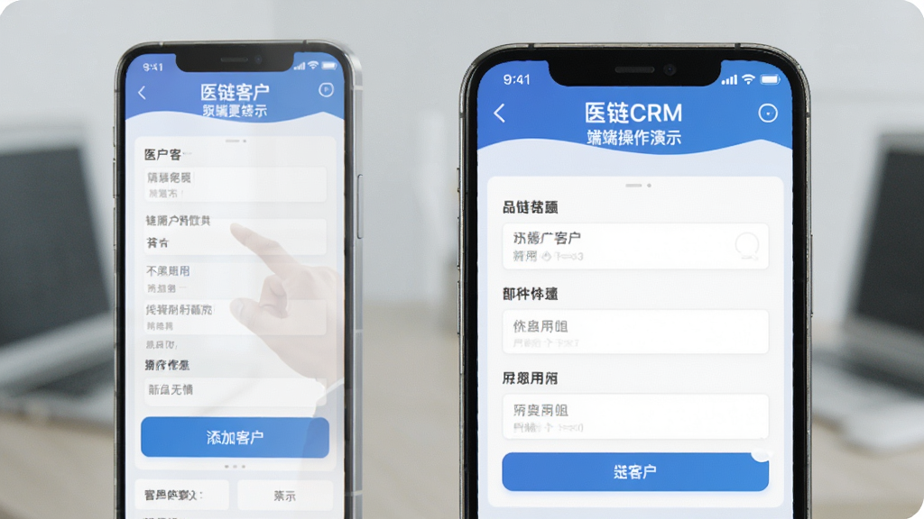 ҽ��CRM�ֻ��˲�����ʾ���û�������ӿͻ���ť������չʾ������д���߻��ʣ��޶���Ԫ��