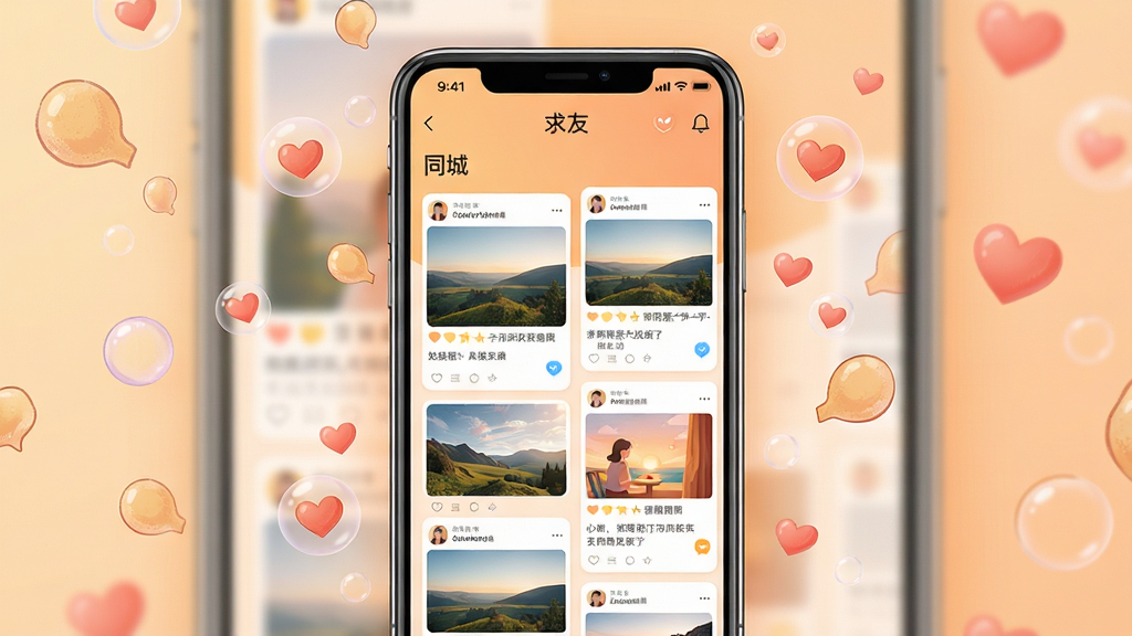 ��������Ϊһ���ֻ���Ļռ�ݻ������ģ���Ļ����ʾ�����ѡ�APP�Ķ�̬�㳡ҳ�棬ҳ�涥���С�ͬ�ǡ��������·��ж��ͼ�Ķ�̬��Ƭ�������羰�պ��������֡��ֻ�����Ϊǳ��ɫ���䣬��Χ��Ư�������ݺ�С���ġ����岼�ֲ��ô�ֱ���й�ͼ����Ļ����ͻ�����Ű��������죬��̬��Ƭ�������¡�ͼƬ���ΪдʵUI������ůɫ�廭��ϣ�ϸ�ھ��£����ʸ��壬�ɾ��޶���Ԫ�ء�