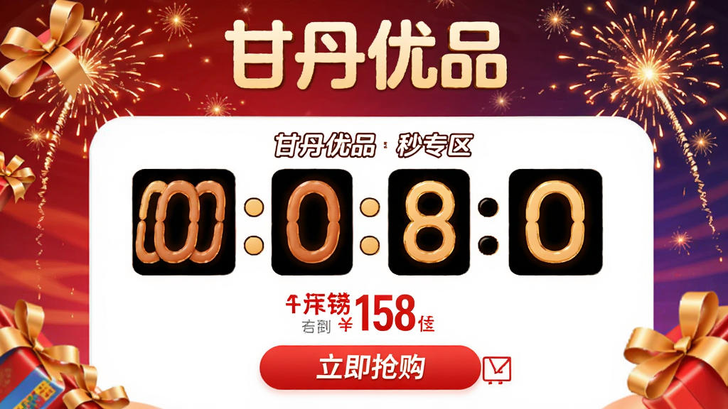 �ʵ���Ʒ��ɱר��ҳ�棬����ʱ��ʽ��Ŀ����Ʒ�۸��ú�ɫ��ע���·�Ϊ��������������ť������������Ч��ɫ��������������д�����Χ����ͼ�ص�����ɱ��Ʒ��ϸ�ڸɾ���ͻ�����ʵ���Ʒ��������