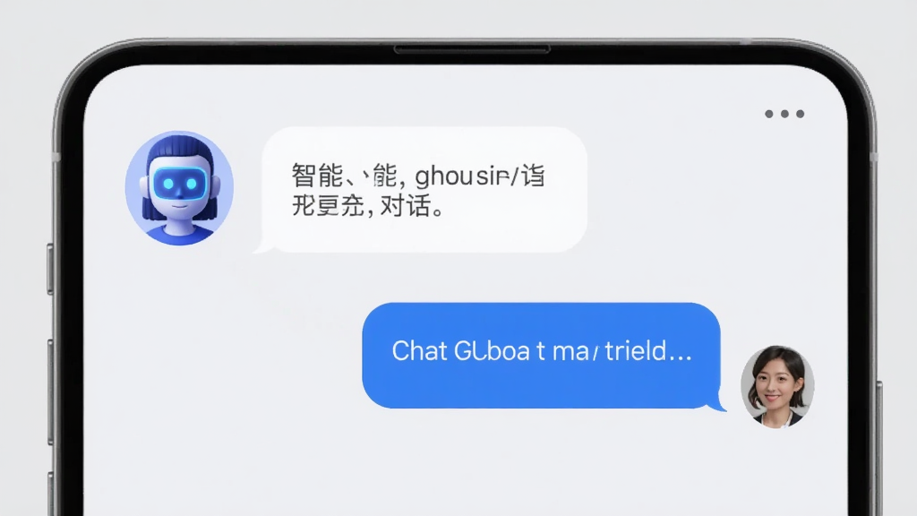 չʾChat GC���ܶԻ����棬�ֻ���Ļ��AIͷ�����û��Ի��������ڰ������ֻظ�������ǳ��ɫ��ͻ�����ܸУ��������࣬�����������޶���Ԫ��