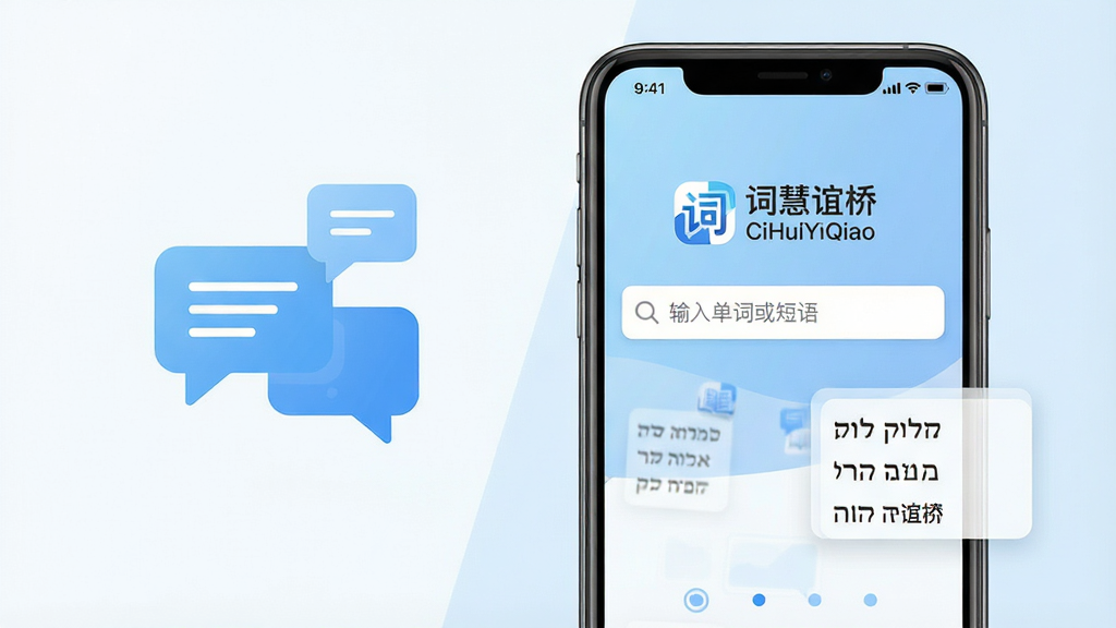 ���壺�ֻ���Ļչʾ�ʻ�����Ӧ�ý��棬����������һ���������Ϸ���ʾ���ʻ����š�����Logo��Ӣ�ġ�CiHuiYiQiao��������Ϊ����ɫ���䣬���֣��ֻ�λ�ڻ�������ƫ�ң�����������Գ������������ͼ�꣬�Ű棺�����ͼ����Ϸ�״̬����ʾʱ�����źţ��·����ĸ����ܵ���Բ�㣬��񣺱�ƽ���ִ���ƣ�ϸ�ڣ����������С����뵥�ʻ����Ļ�ɫ��ʾ���֣������·�����ϣ�����������Ķ��մʿ������ʣ�������Ⱦ���ɾ����޶���Ԫ��