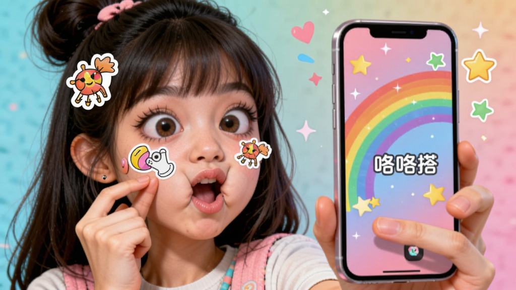 ������Ȥζ��Чչʾͼ������Ϊ��Ů�����ֻ���Ļ����������Ļ�ڵ��Ӳʺ��������Ч���ֻ����С����������������Ϊ��������ֻ����ң����ɰ����ã�ϸ��ͻ����ֽ�����沿�����ʸ���ϸ�壬�޶���Ԫ��