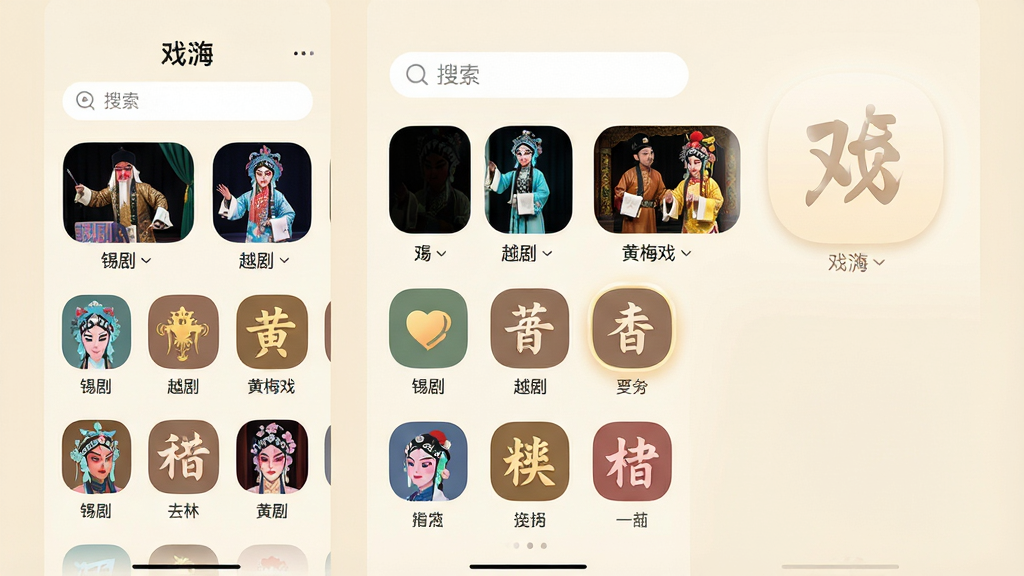 ���壺��Ϸ�ˡ�APP����չʾ����ַ����б���ÿ�����Զ�Ӧ����ͼ�ꣻ���֣��������»���չʾ���Ϸ����������·��Ź��������ڣ��Ű棺�������У�ͼ��Բ�ǻ������������ȣ���񣺱�ƽ��UI��ƣ�����������ɫ��ϸ�ڣ�ͼ���·���ע�����硱��Խ�硱����÷Ϸ����������ѡ�и��������ʣ����壬�ɾ����޶���Ԫ��