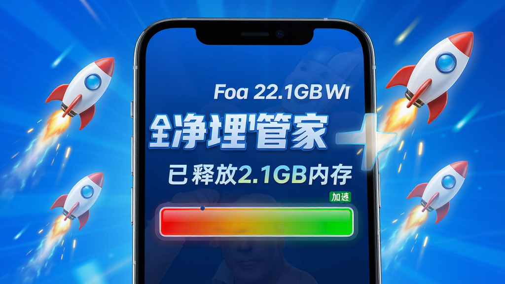 ȫ�������ܼ��ڴ����Ч��ͼ������Ϊ�ֻ��ڴ�ռ�����ɺ���̣���Χ�м��ٻ��ͼ�꣬�Ű���У���񶯸�������ϸ����ʾ�����ͷ�2.1GB�ڴ桱�����ʸ��壬�ɾ��޶���Ԫ��