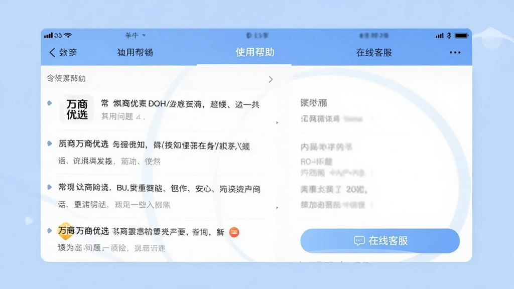 ��������Ϊ��������ѡ��APP�ġ�ʹ�ð�����ҳ�棬��Ļ����ʾ���������б������߿ͷ���ť������Ϊǳ��ɫ�����������������APP�����ͼ�磬���ʸɾ����޶���Ԫ��
