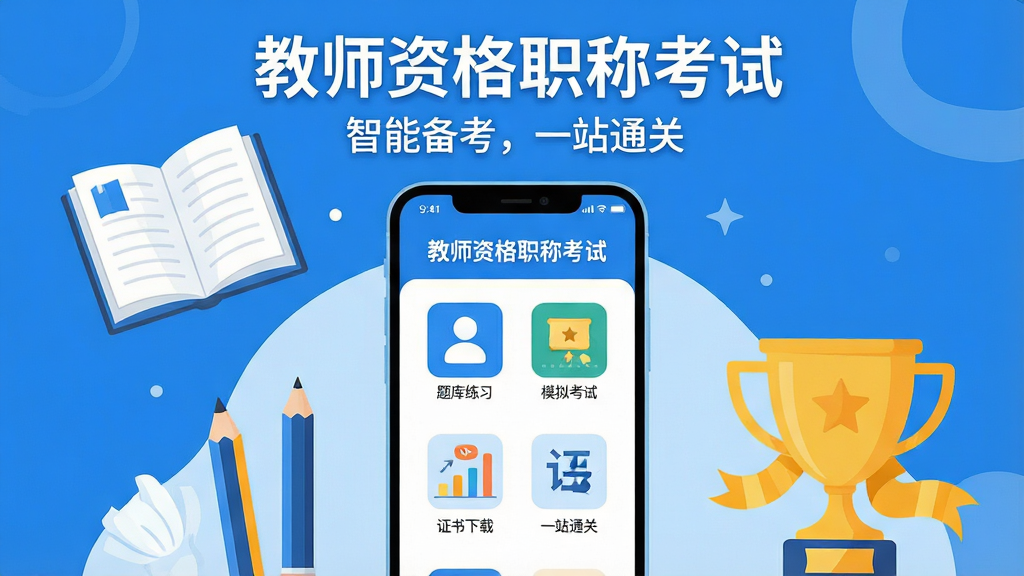 ���壺һ��������Ļ�������ֻ�����Ļ��ʾ����ʦ�ʸ�ְ�ƿ��ԡ�APP�����棬�����������ϰ��ģ�⿼�ԡ�֤�����ص�ͼ�ꣻ���֣��ֻ����У���Χ���鱾��Ǧ�ʺͽ����ļ��廭���Ű棺�����֡���ʦ�ʸ�ְ�ƿ��ԡ����������ֻ��Ϸ��������֡����ܱ�����һվͨ�ء������·�����񣺱�ƽ���廭���ɫ������������������Ϊ��ɫ����ϸ�ڣ���Ļ��ͼ�������ɱ棬�������н�ɫƮ�������ʣ����壬�ɾ����޶���Ԫ�ء�