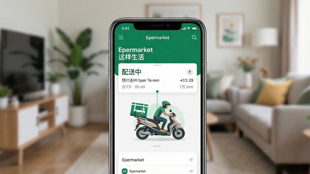 ����Ϊһ�������ֻ���Ļ��д����Ļ��չʾ��Epermarket�������APP�Ķ���׷�ٽ��棬��ʾ�������������С�����Ϊ�ֻ����У�����Ϊ�黯�ľӼһ������Ű�����������ͻ��APP�������ݡ�ϸ����Ҫ��ʾ�������С�״̬��Ԥ���ʹ�ʱ�䣬�����С�Epermarket������������Ҫ��������������ʵ��ǿ������ɾ��޶���Ԫ�ء�