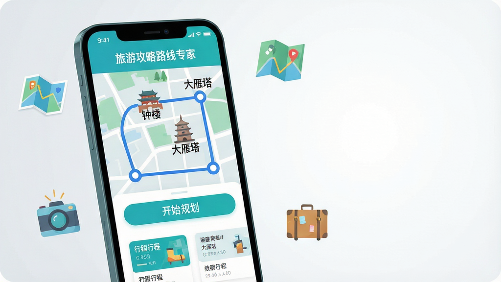 ���壺һ��������Ļ�������ֻ�����Ļ����ʾ�����ι���·��ר�ҡ�Ӧ�ý��棬�������������ĳ��е�ͼ����Ǻõľ���·�ߺ͡���ʼ�滮����ť�����֣��ֻ�λ�ڻ�������ƫ���Ҳ����ף���ΧƯ���ŵ�ͼ�������������ȱ�ƽͼ�ꡣ�Ű棺����UI��Ƽ�࣬·������ɫʵ�����Ӹ�����Բ�㣬�ײ����г̿�Ƭ������ִ���ƽ�廭�磬ɫ���������£���ɫ��Ϊ����ɫ������Ϊǳ�Ұ׽��䡣ϸ�ڣ���Ļ�������������ɶ�����ͼ�ϱ��С���¥���������������ȵ��������ʣ�4k���ɾ����޶���Ԫ�ء�