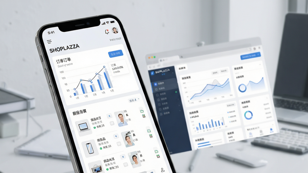 һ��չʾSHOPLAZZA�ֻ�APP����ĸ����ƷԤ��ͼ�����Ӿ�Ϊ�����ֻ���Ļ�ڳ��ּ��ĵ��̹�����̨����������ͼ������Ʒ�б������ݷ��������Ԫ�أ�����Ϊǳ��ɫ���񳡾���������͵�����Ʒ��ɫ���������Ű�ɾ����գ�����ִ���Լ��ϸ������������ϸ�壬�ɾ��޶���Ԫ��
