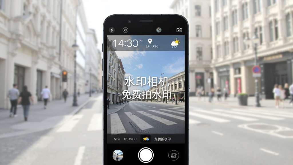 画面中央展示一部智能手机,手机屏幕显示