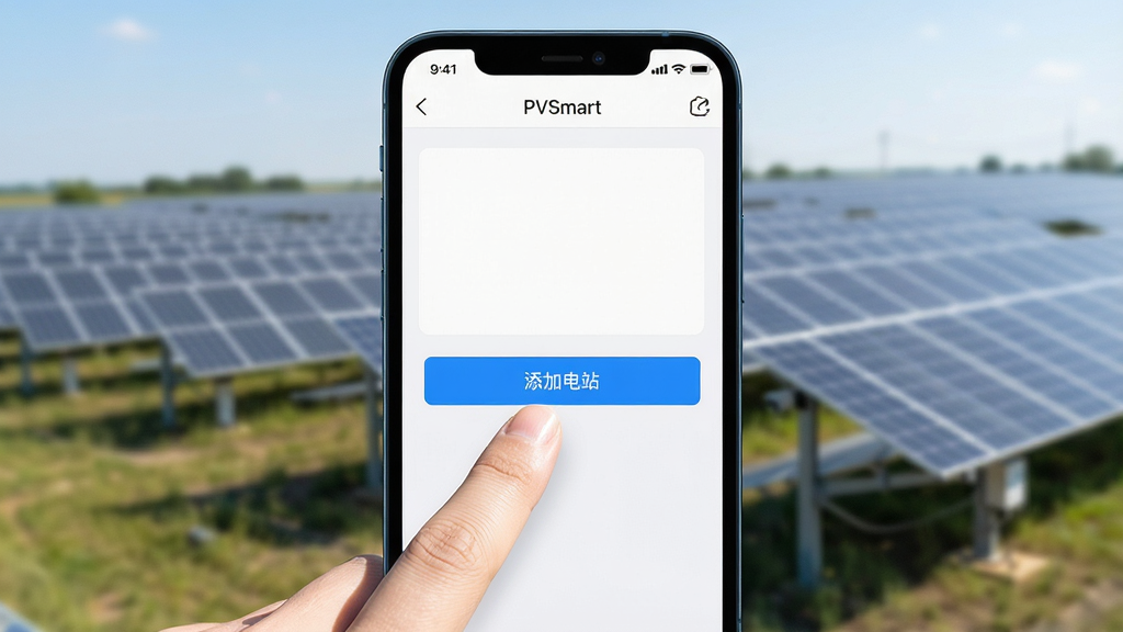 һ���ֻ�����PVSmartӦ�õ�ʵ��ͼ��������ʾ��ָ��������ӵ�վ����ť�������࣬����Ϊ�����վʵ��������������ϸ�ڷḻ�����ʸ��壬�ɾ��޶���Ԫ��