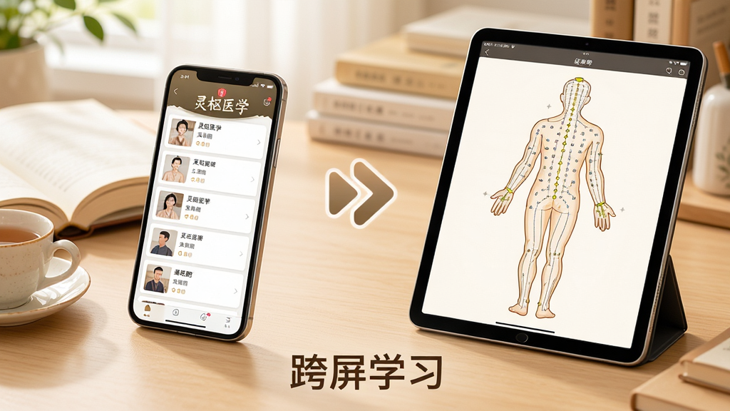 ���壺����ҽѧAPP���ֻ���ƽ���ϵ�ʹ�ó����Աȣ�����ֻ���ʾ�γ��б����Ҳ�ƽ����ʾ����ͼ�����������������֣����豸���ţ��м��м�ͷͼ�꣬�ײ������֡�����ѧϰ�����Ű棺�ɾ����豸�Ƕ�������б�������������磬ůɫ����ϸ�ڣ���Ļ���С�����ҽѧ�����棬�鱾�Ͳ豭����׺�����ʣ����壬�ɾ����޶���Ԫ�ء�