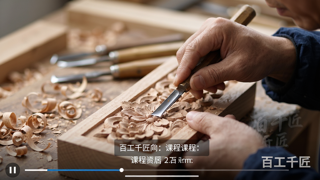 �ٹ�ǧ��app���ſγ���Ƶ�Ļ��棬��Ƶ�н���˫�������ÿ̵����ľ�ʻ��ƣ���Ļ���½��С��ٹ�ǧ����ˮӡ����Ƶ��ͣ״̬��ʾ����˵�����֣���Χ��ľм�빤�ߣ������������Խ������������黯��ϸ����ʵ�����ʸɾ���