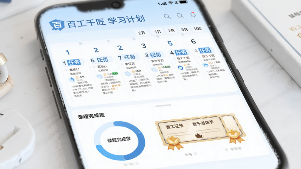 �ٹ�ǧ��appѧϰ�ƻ�ҳ�棬��������ʽչʾÿ�������·���ʾ�γ���ɶȻ���ͼ���õ�֤����ʽ�������Ե���ɫ���ɫΪ�������ٹ�ǧ����Ʒ��ɫ��׺������ɾ��������滮��ǿ��ϸ�ڷḻ��