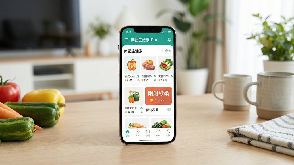 ��������Ϊһ�������ֻ���Ļ����Ļ������չʾ�����������-Pro��APP����ҳ���棬�����а���������������Ʒ�б�����ʱ��ɱ����Լ��ײ����������ֻ�б���ڼ�Լ��ǳľɫ�����ϣ��Ա�ɢ���������߹��뼸������Ʒ���������������ִ�����һ�ǣ�������ֲ��׺�����岼�ֲ��þ��й�ͼ���ֻ���Ļ������Ϊ�Ӿ����㣬�Ű���ˬ�����Ϊдʵ��Ʒ��Ӱ�����������Ȼ��ɫ�����죬��������ϸ�壬�ɾ��޶������