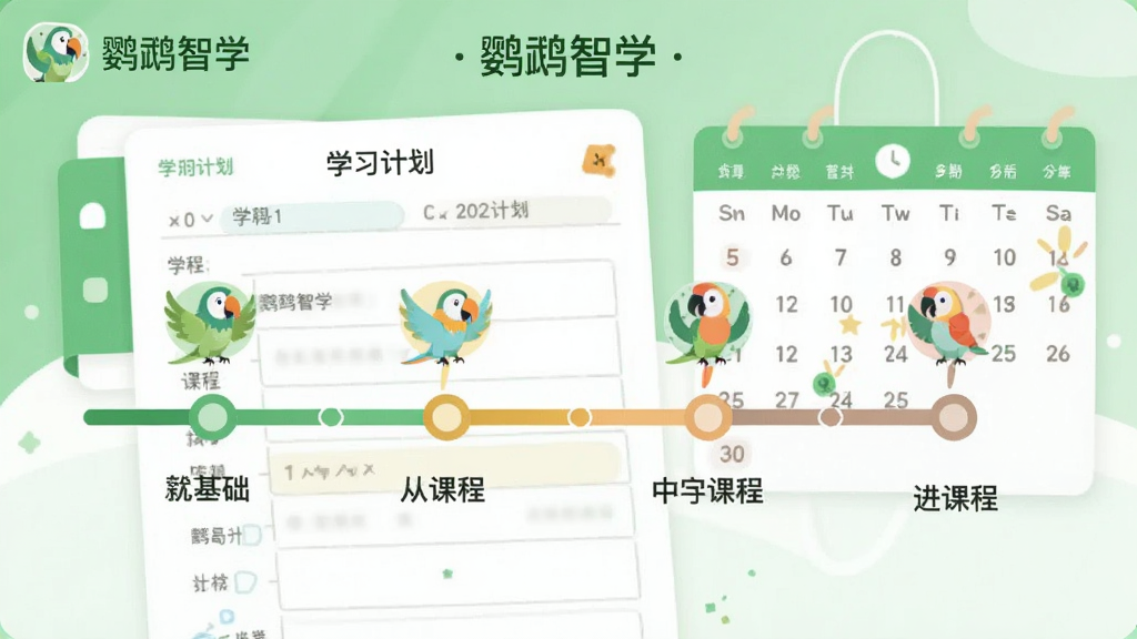 չʾ������ѧApp�ĸ��Ի�ѧϰ·�����棬��ʱ������ʽ���ִӻ��������׵Ŀγ̽ڵ㣬ÿ���ڵ��в�ͬ��ɫ�Ľ��ȱ�ʶ������Ϊѧϰ�ƻ���������Ԫ�أ���ɫ��Ϊ���µ���ɫ���ɫ�����ֹ�������ƽ���廭��񣬻��ʸɾ����޶���Ԫ�أ����ֱ�ע��������ѧ��