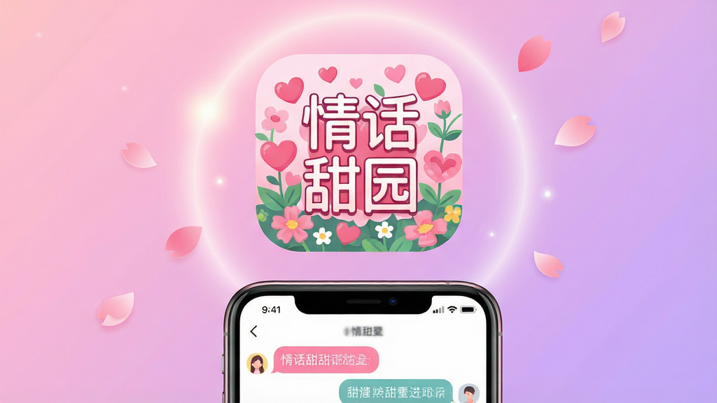 һ���������ֻ�Ӧ������ͼ�����������ǡ��黰��԰����APPͼ�꣬ͼ�����Ϊ��ɫ��԰�����Χ���ư����뻨�䡣��������ͽ������ɫ�����й�����Ʈ��Ļ��ꡣ���岼����ͼ��Ϊ���壬�·�����һ���ֻ�չʾӦ����������棬������ʾ���۶Ի����ݡ����Ϊ�ִ���ƽ�廭�磬ϸ�ھ��£����������ɾ����޶���Ԫ�أ��������ֽ�����ͼ���ϵġ��黰��԰�����֡�