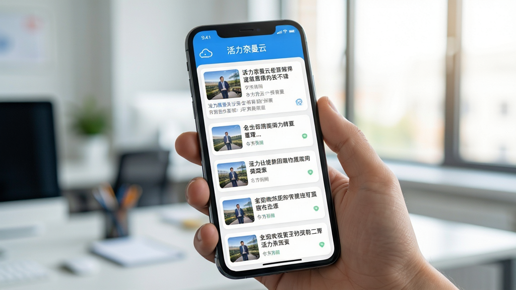 ��������Ϊ�����������ơ�APP����������֪ͨ���棬�ֻ���Ļ���𣬶�����ʾ��������ժҪ��Ƭ�����������ֳ���Ƭ����ͼ���ֻ���һֻ�����ţ�������ģ���İ칫�һ���������͸����Ȼ�⡣��ͼ���ֻ���ĻΪ�Ӿ����ģ�ͻ��֪ͨ�б��ķḻ�������Ű档���Ϊ�ִ�дʵ��ɫ�����죬���������ɾ����޶���Ԫ�ء�