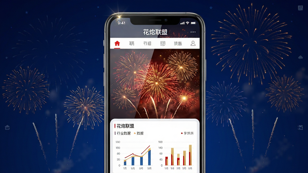 ���壺�ֻ���Ļչʾ���������ˡ�Ӧ�ý��棬��Ļ�ڳ���Ѥ�����̻�ͼ������ҵ����ͼ�������֣��ֻ����У�����Ϊ����ɫҹ�������ŵ��̻���Ӱ���Ű棺����������ʾ���������ˡ�Ӧ�����Ƽ���������������ֿƼ����ںϴ�ͳ����ϲ���Χ��ϸ�ڣ���Ļ����΢�⣬�̻�ɫ���Ժ��Ϊ�������ʸ��壬�ɾ��޶���Ԫ�ء�