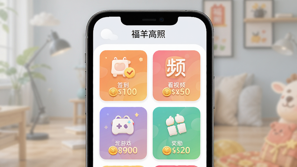�ֻ���Ļ����չʾ�������APP�������б�ҳ�棬��Ļ��������ǩ��������Ƶ������Ϸ�Ȳ�ɫͼ������Ƭ��ÿ����Ƭ���н�ҽ��������������黯������ͻ����Ļ���ݣ��������ִ���Լ��UI�������������ϸ�壬�ɾ��޶���Ԫ�أ���Ļ�Ϸ��С�������ա�������