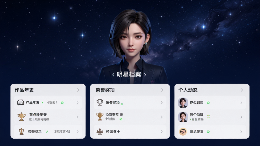 չʾ��ȦAPP�����ǵ���ҳ�棬����Ϊһλ�������ǵ�����ҳ���Ϸ�Ϊ���Ǹ���ͷ���·�Ϊ��Ϣ�б���������Ʒ���������������˶�̬��ģ�顣����Ϊ����ɫ�ǿշ�񣬲��ֹ���������ִ���ϸ�ڷḻ�����ʸ��壬�ɾ��޶���Ԫ�ء�