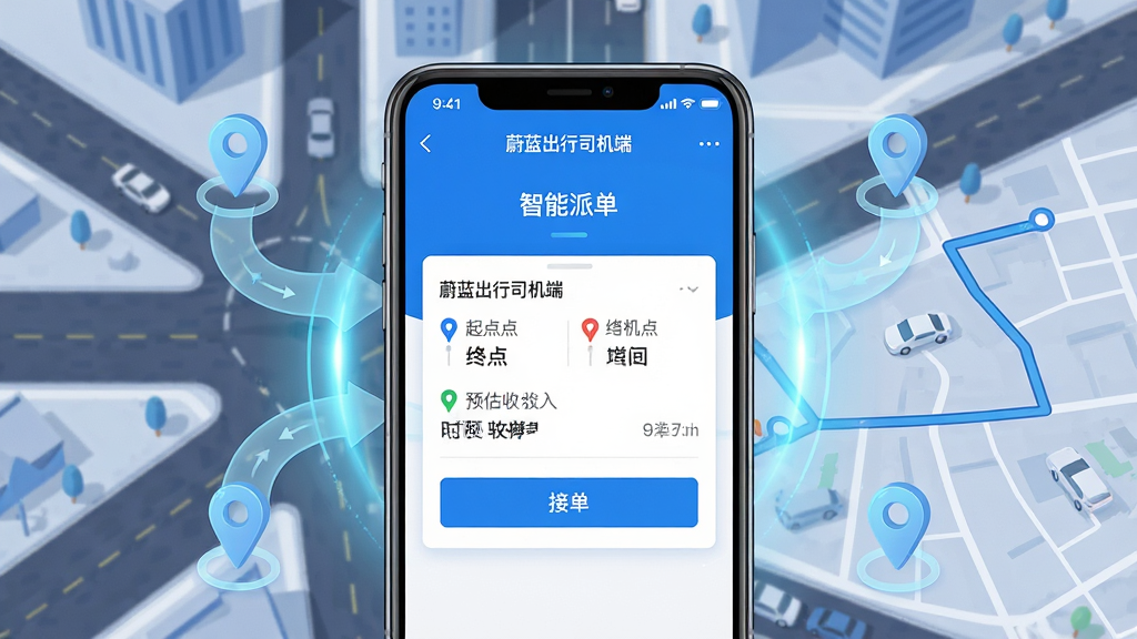 ͼƬ����Ϊ��Լ��˾���ֻ���Ļ�ϵ�ε������˾�����ɵ����棬��Ļ����ʾһ�Ŵ�����㡢�յ��Ԥ������Ķ�����Ƭ����Ƭ�·��С��ӵ�����ť���ֻ���Χ���ư�͸�������������붨λͼ�꣬����Ϊ���е�·����ͼ�����ֲ�ȡ�ֻ���Ļ������д��������Ϣ�����ɶ��������������뵭��ɫ�Ƽ���Ч���ͼ·���������Ű��η���������ͻ��������ʮ�㡣���Ϊ�ִ��Ƽ���ƽ�廭�磬��ɫ������Ϊ�������ʸɾ�������ϸ�ھ��£��޶���Ԫ�أ���Ļ��������ʾ��ε������˾���ˡ��͡������ɵ�����