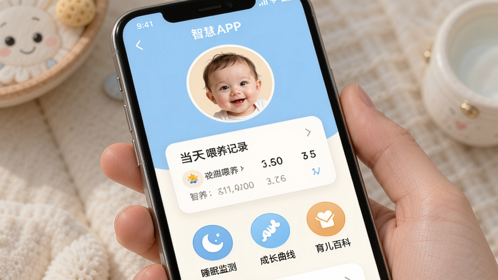 ͼƬչʾ�����ֱ��ǻ�APP���ֻ��ϵ������棬��������ܰ��ǳ��ɫ���װ�ɫΪ��ɫ����������ʾ�����ɰ���ͷ��͵����ι����¼��Ƭ���·�������˯�߼�⡢�ɳ����ߡ������ٿƵȹ���ͼ�꣬���岼�ּ������������ϸ����ͣ��ɾ��޶���Ԫ�أ�����רҵ�����������ѺøС�