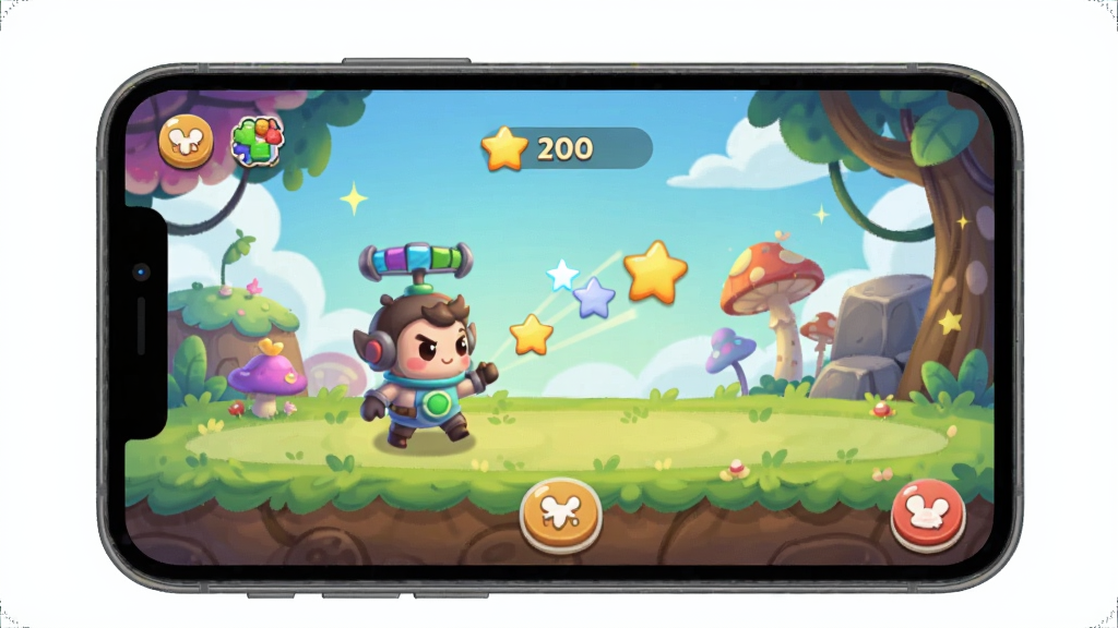չʾŴ����APP�Ļ�����Ϸ���棬����Ϊһ��С��Ϸ����������Ϊ��Ļ�������Ϸ�����Ű���ã����廭�磬ϸ�ڰ�����Ϸ��ɫ��÷ֶ����������������ɾ��޶���Ԫ��