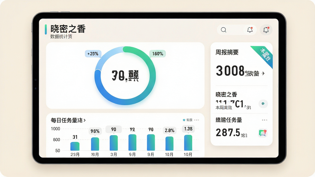 ���壺������֮�㡱����ͳ��ҳ�棬����Ϊ���������ͼ���·�Ϊ��״ͼչʾÿ�����������Ҳ�Ϊ�ܱ�ժҪ��Ƭ�����֣������ֻ���ƽ�������ͼ���������룬����ǡ�����Ű棺ͳ�������ô�żӴ����壬ͼ����ɫΪ�������̣����������ӻ���������Բ�ǣ�����Ϊǳ��ɫ��ϸ�ڣ�ͼ���������ݱ�ǩ���ܱ���Ƭ�С����ܸ�Ч�����£����ʣ��������ȣ����ݿɶ���ǿ���޶���װ�Ρ�