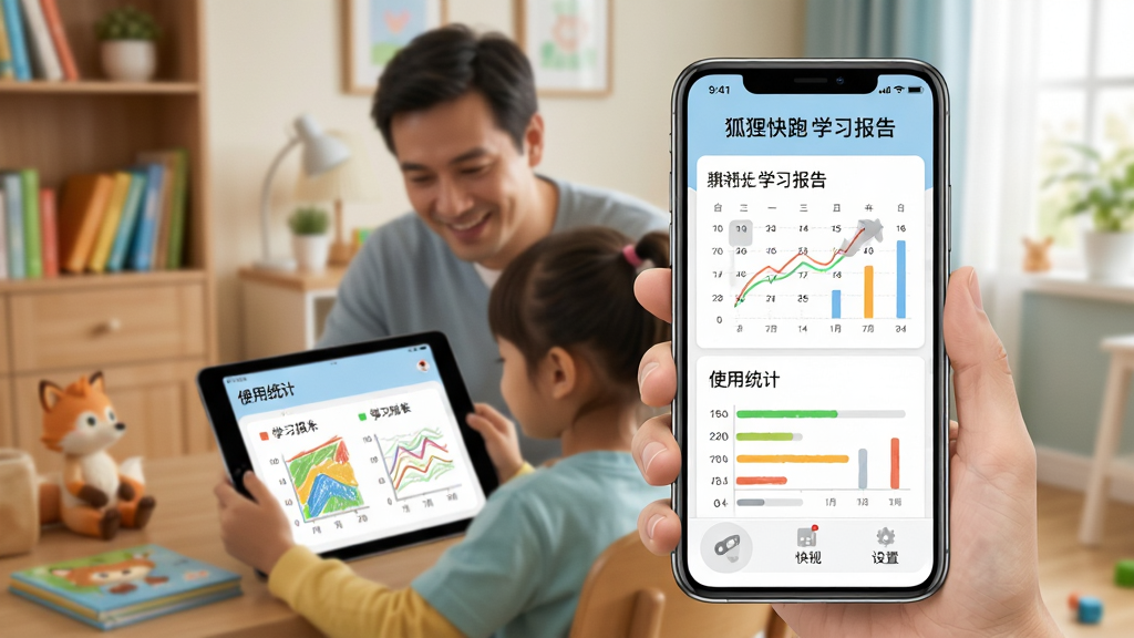 ������ܼҳ����Ľ��棬��Ļ��ʾѧϰ����ͼ����ʹ��ʱ��ͳ�ƺ�����ѡ�����Ϊ��ͥ�鷿�������мҳ��뺢�ӹ�ͬʹ��ƽ����ԡ�����Ϊ�ҳ��ֻ����棬�������������ʾ��ɫ����ͼ����ϸ�ڰ��������򿨼�¼������ͳ�ƣ������������ɾ��޶���Ԫ�أ�����Ϊ��������� ѧϰ���桱��
