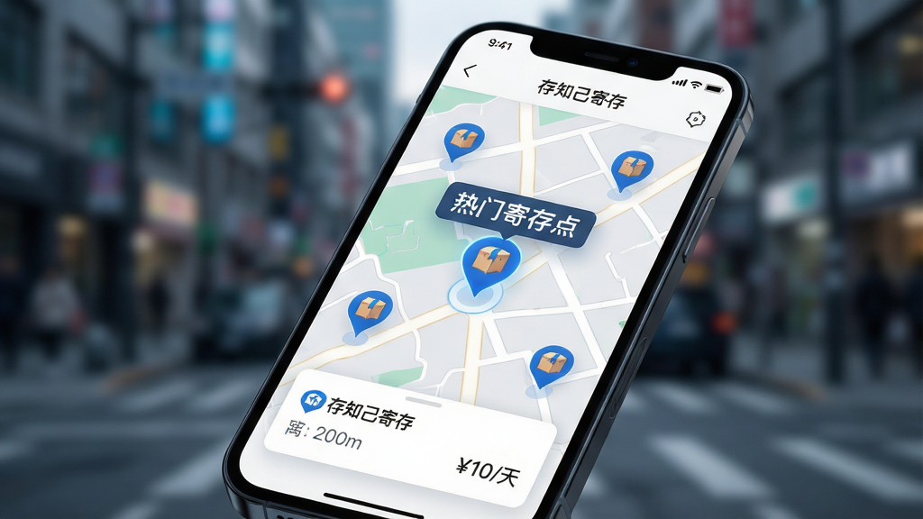 ���壺�����ֻ���Ļ����д����Ļ����ʾ����֪���Ĵ桱APP�ĵ�ͼҳ�棬��ͼ�Ϸֲ�����������С����ͼ�����ɫ��λ�㣬����һ�����Ŵ���ʾΪ�����żĴ�㡱�����֣��ֻ�б���ڻ������룬����Ϊ�黯�ĳ��н־���Ӫ���������ʹ�á����ֳ��С��Ű棺�ֻ���Ļ���������ɱ棬����UI����ִ���ࡣ���дʵ�������΢�ĿƼ�����Ⱦ��ϸ�ڣ���Ļ�ײ�����һ����ɫ��Ƭ������ӡ�С���֪���Ĵ桱���������롰200m���ͼ۸�10/�족����Ϣ�����ʣ��߷ֱ��ʣ��Խ�����������ɾ����޶���Ԫ�ء�