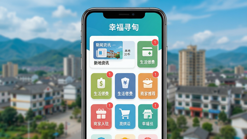���壺�ֻ���Ļչʾ���Ҹ�Ѱ�顱APP�����棬�����������š�����ɷѡ��̼��Ƽ��Ȳ�ɫ����ͼ�ꡣ���֣��ֻ����У���������������Ϊ�黯��Ѱ���س��з�ò���Ű棺����������񲼾֣�ͼ���������룬������ʾ���Ҹ�Ѱ�顱Ʒ������������ִ���ƽ����ƣ�ɫ������������ɫ����������ɾ���ˬ��ϸ�ڣ���Ļ����ʾ��������Ѷ��������ɷѡ����̼���פ����ģ�飬�����к�ɫ�������ѡ����ʣ�������Ⱦ���ɾ��޶���Ԫ�ء�