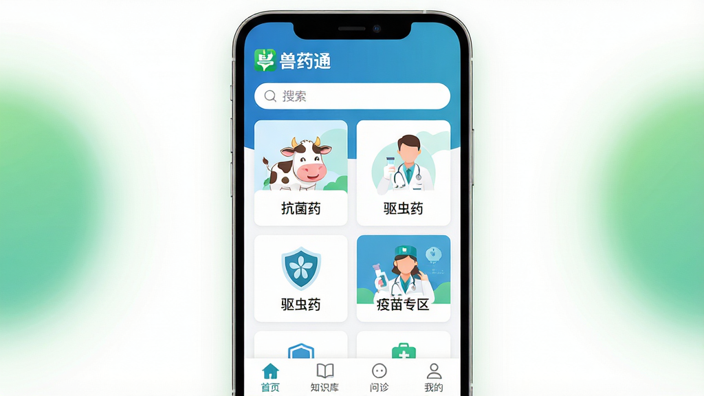 ���壺�ֻ���Ļչʾ��ҩͨAPP�����棬���涥����ʾ����ҩͨ����ɫlogo�����������в�Ϊ��ҩ����ͼ�������硰����ҩ��������ҩ��������ר�������ײ����С���ҳ����֪ʶ�⡱��������ҵġ��ĸ�������ǩ�����֣������ֻ����У�����Ϊ�ɾ���ɫ���䣬�����������ɫ���Ρ��Ű棺UI������������Ƭʽ���֣����ֱ�ǩ��Ϊ���ļ��塣����ִ���ƽ����ҽ�ƿƼ��У�ɫ�������̰�Ϊ����ϸ�ڣ���Ļ����ʾһֻ��ͨ��ţ����ҽ����ǿ������ҽ�����⡣���ʣ�8K���壬�ɾ����޶���Ԫ�ء�