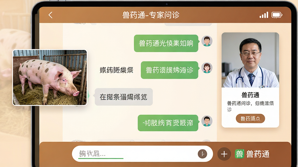 ���壺��ҩͨAPP��������Ի����棬һλ��ҽר������ͨ����Ƶ���߲鿴����ͼƬ����Ļ�·��������͡���ҩͨ��Ʒ�Ʊ�ʶ�����֣��Ի�����ռ�����棬�������С����ʾ����ͼƬ���Ҳ�Ϊר��ͷ�����鿨Ƭ���Ű棺����ʽ�����¼�������׶������дʵ+UI��ϣ�ůɫ��������רҵ�ػ���ϸ�ڣ���Ļ������ʾ����ҩͨ-ר����������������ź�����ͼ�ꡣ���ʣ����壬�ɾ����޶���Ԫ�ء�