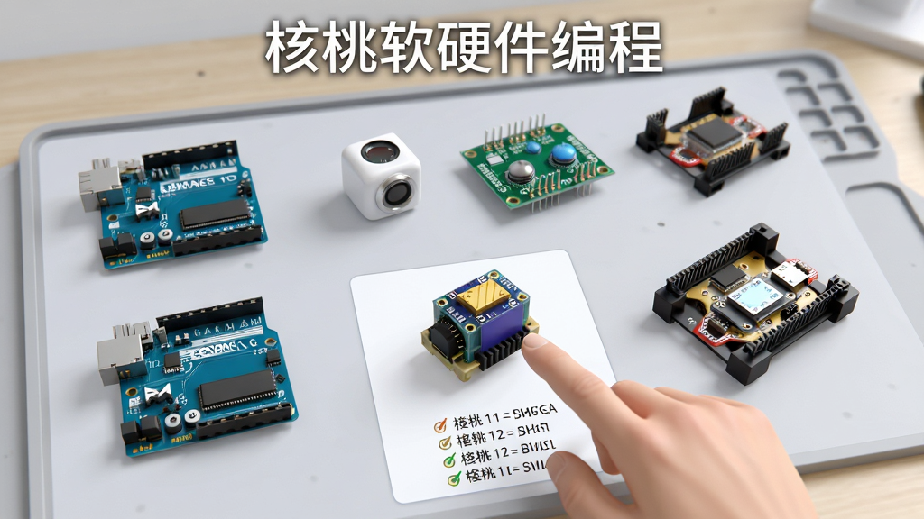 ������Ӳ�����Ӧ��������Ӳ�����չʾ���棬��Ļ�����������Arduino�����塢����������������ʪ��ģ�顢����С�����̵�3Dģ�ͣ��û���ָ�����ѡ��һ�����ģ�飬ģ���·���ʾ���Žӿ�˵��������Ϊǳ��ɫ����̨��������ɾ�רҵ����Ⱦ��ϸ��������ͣ������Ϸ��С�������Ӳ����̡�����