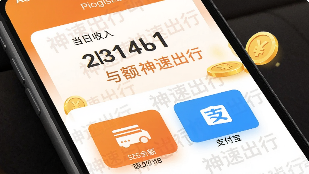 ���ٳ���˾����APPǮ�����ֽ��棬�ֻ���Ļ��ʾ��������������������·�Ϊ���п���֧�����������ַ�ʽͼ�꣬�����С����ٳ��С�����ˮӡ��ɫ���Գ�ɫ�Ͱ�ɫΪ����������Ԫ�أ������ܰ�����������������޶���Ԫ��