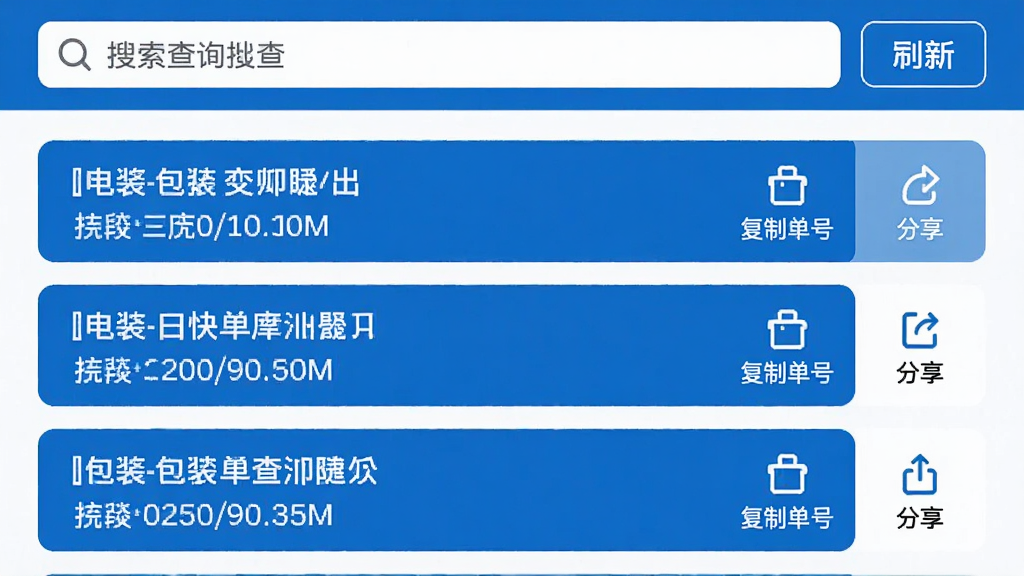 ��������ٲ�Ӧ����������ѯ���ҳ�棬�б�չʾ���������Ϣ��ÿ����Ŀ�Ҳ��С����Ƶ��š��͡�������Сͼ�꣬��������������ˢ�°�ť�������Ű����룬ɫ��������Ϊ�������ʸɾ����޶���Ԫ��
