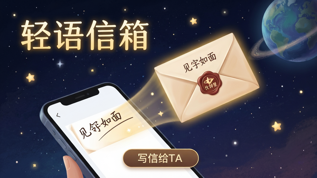 ���壺չʾ���������䡱���ܵĴ��⻭�棬��������һ���ֻ���д�Ž��棬�����Ǻ���ǿգ�һ����л���ӡ�µ��ŷ����Ļ�зɳ���Ʈ����һ�����򡣲��֣��ֻ�λ�ڻ����·�����֮һ�����ŷ�Ϊ���壬�ǿ���ɢ����΢�⡣�Ű棺�����С��������䡱�������ײ��С�д�Ÿ�TA����ť������λò廭�磬����ǿձ������ŷ�����ִ��н�ɫ���Σ���ܰ������ϸ�ڣ���ֽ������д�������֡��������桱���ŷ��б�����Logo�����ʣ�ϸ����壬�ɾ����޶���Ԫ�ء�