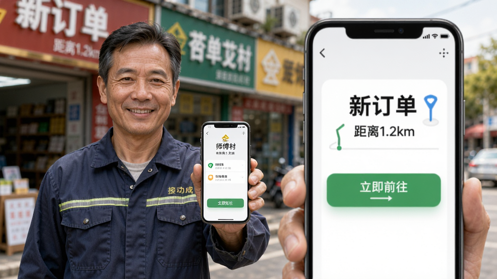 ���壺һλ���Ź�������ʦ���ֳ��ֻ�����Ļ��ʾ��ʦ���塱�ӵ��ɹ��Ľ��棬�����ǽֵ������֣�ʦ��λ�ڻ�����࣬�ֻ���Ļ�Ŵ���ʾ���Ҳࡣ�Ű棺�ֻ���Ļ����ʾ���¶��� ����1.2km���͡�����ǰ������ť�������ʵ��Ӱ��񣬹���������Ȼ��ϸ�ڣ�ʦ�����΢Ц��������ģ���ĵ������ơ����ʣ��߷ֱ��ʣ��ɾ�������