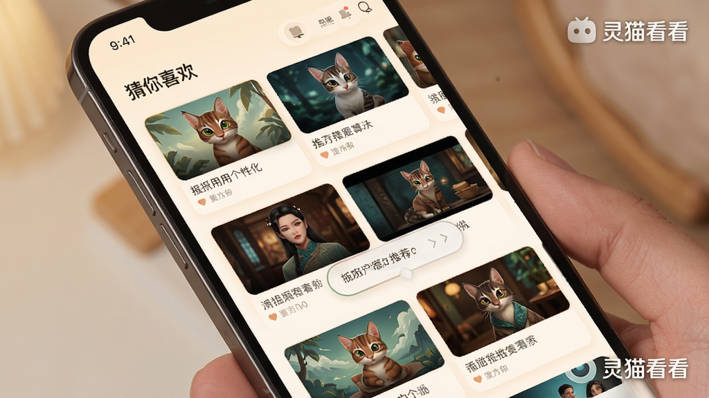 ���壺��è�������Ի��Ƽ�ҳ�棬�ֻ�����չʾ�����û�ϲ���Ƽ�����Ƶ�б��������С�����ϲ�������������֣��ٲ������֣��������£��Ű棺����Ƭ������ͻ���Ƽ��㷨��������ůɫ���������Ѻã�ϸ�ڣ��Ƽ����ݰ�����ͬ��ģ���Ļ�����С���è������ˮӡ�����ʣ��������ȣ��۸����ʣ�������Ԫ��