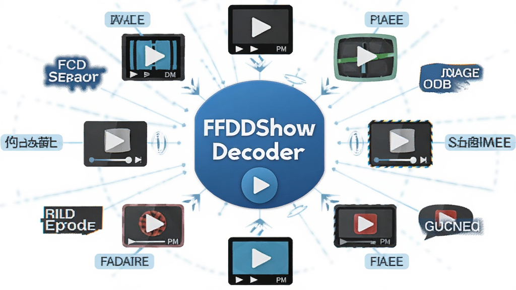 FFDShow Decoder ���ʽ����ʾ��ͼ������Ϊ������Ƶ��ʽͼ�껷��������ʶ������ΪԲ�η���״���У��Ű�ͻ�������������ƣ����Ϊ��ƽ���Ƽ��У�ϸ�ڰ�����ͬ�����ʽ�ı�ǩ���������ŵĲ��Ű�ť����������������ɾ����޶���Ԫ��
