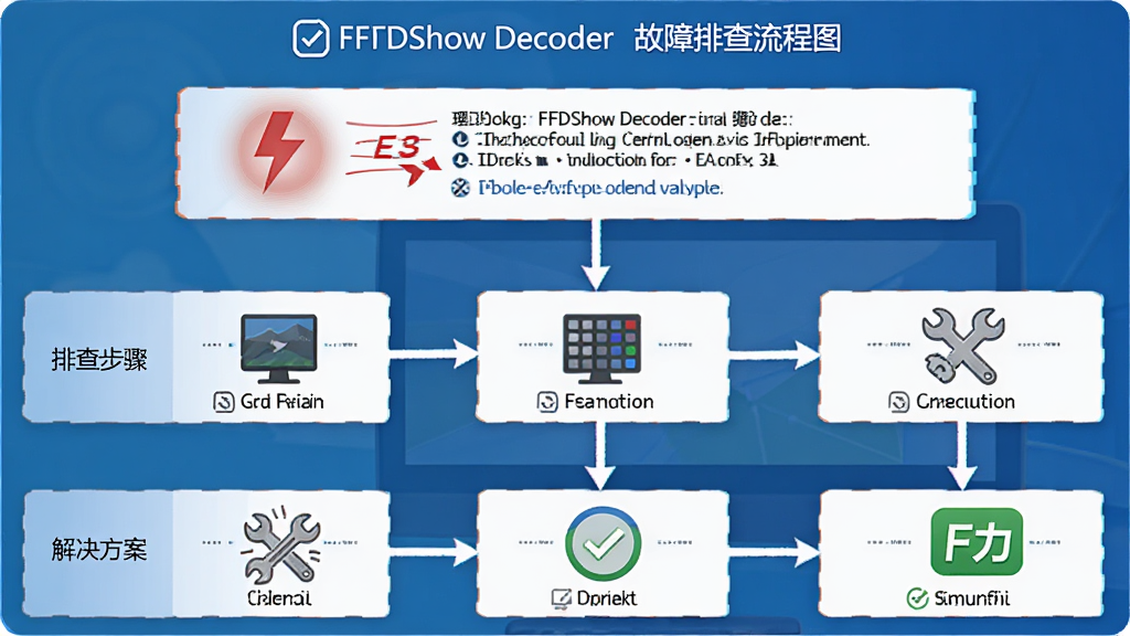 FFDShow Decoder �����Ų�����ͼ������Ϊ������Ļ��ʾ������ʾ�������裬����Ϊ����ͼ��ʽ���Ű���ϵ�������չʾ���������Ų鲽�衢������������Ϊ��Ϣͼ���磬ϸ�ڰ�������ͼ�ꡢ�޸�����ͼ�ꡢ�ɹ�����ͼ�꣬��������������ɾ����޶���Ԫ��