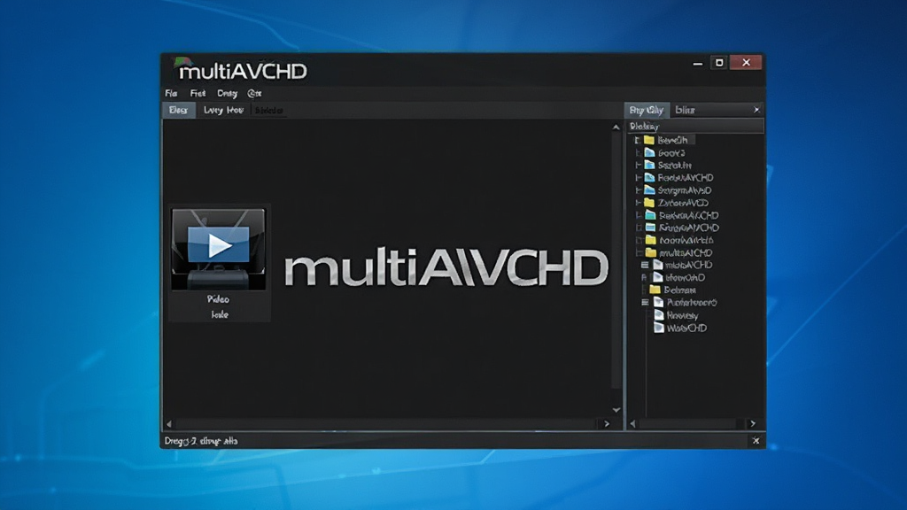 ����������ȫ��ͼ�������� multiAVCHD ����ɫ���ڣ����Ϊ��Ƶ�ļ���ק�����Ҳ���ʾ����Ŀ¼���ṹ�������˵��������ɼ��������Ǽ��ĿƼ������䣬����ɾ��޶���Ԫ�أ����廭�ʣ��������ơ�multiAVCHD���԰�ɫ������ʾ�ڴ��ڱ�����
