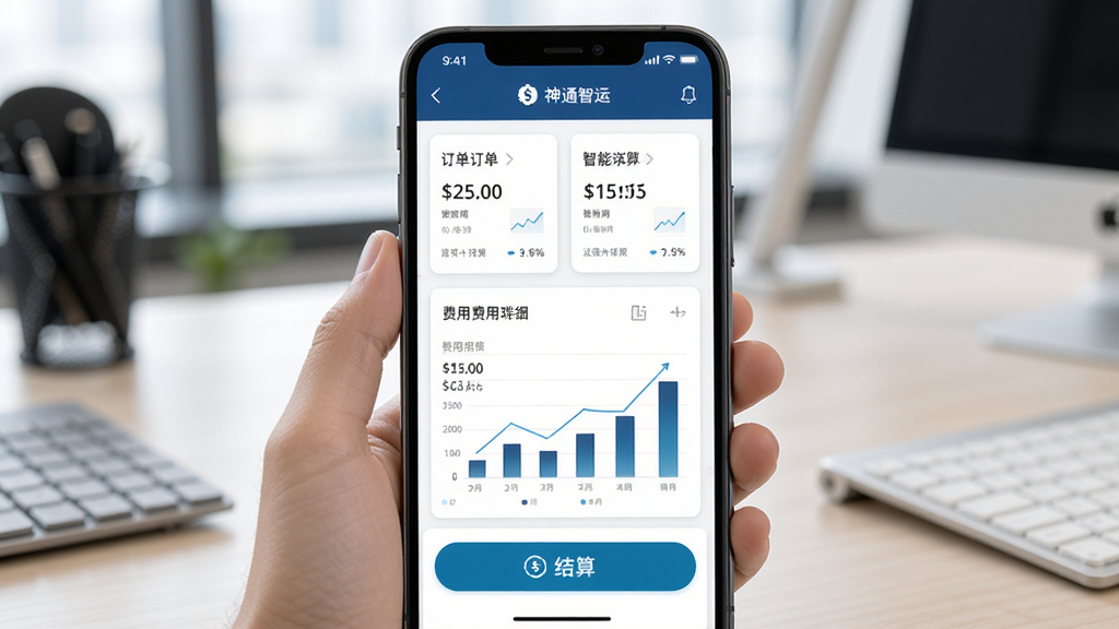 ��ͨ���� ���ܵ������˷ѽ��㹦�ܽ��棬����չʾ�ֻ�APP�ڶ����б��ͷ�����ϸҳ�棬�����ֽ���ͼ��������Ϊ�칫�����泡������������񣬲������½ṹ���Ϸ�������Ƭ�·����㰴ť��ϸ���л��ҷ��źͱ���ͼ�꣬���ʸ��壬�ɾ��޶���Ԫ��