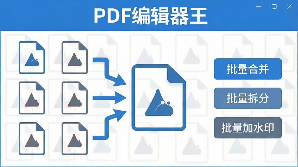һ��չʾPDF�༭���������������ܵ�ʾ��ͼ�������ж��PDF�ļ�ͼ���������룬ͨ����ͷ��۵�һ�����ĵ�ͼ���ϣ��Ա��С������ϲ�����������֡���������ˮӡ���Ȱ�ť�����涥���С�PDF�༭�������������ƣ�������ñ�ƽ����ƣ���ɫ�����׻�Ϊ�����������������ʸɾ����޶���Ԫ��