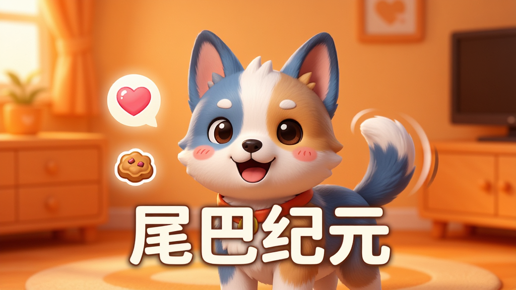 һֻ������￪�ĵ�ҡ��β�ͣ���ǰƯ���Ű��ĺ���ʳͼ�꣬��������ů����ɫ���䣬��������д�š�β�ͼ�Ԫ�����������������ּ򵥣������ܰ�ɰ���ϸ�����������ʸ��壬�ɾ��޶���Ԫ��